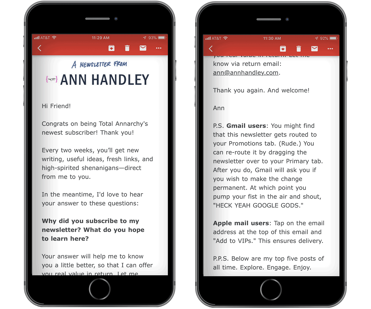 ann handley welcome gmail email