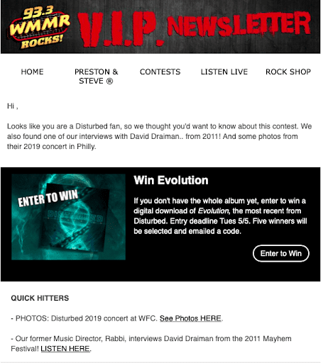 WMMR-FM VIP Newsletter