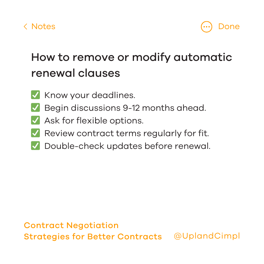 How to remove or modify automatic renewal clauses