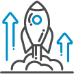 icon showing a rocket launching