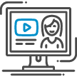 icon of a desktop webinar video