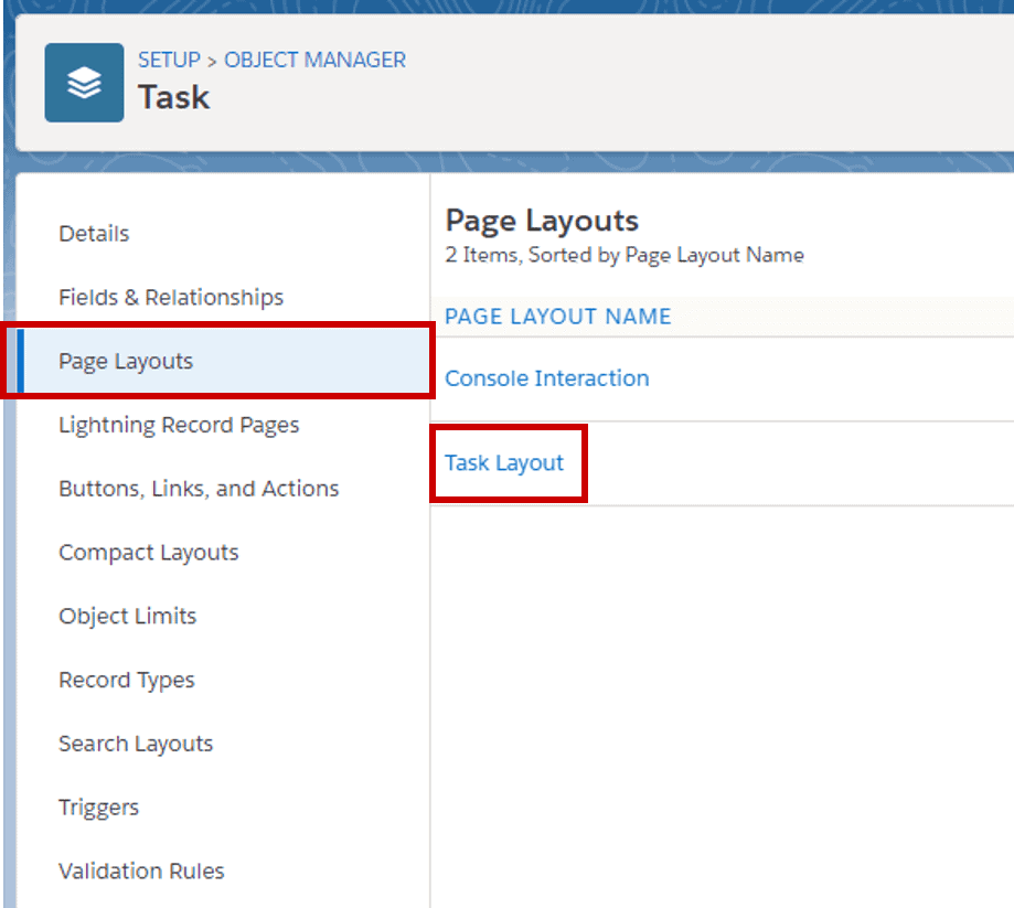 Salesforce Lightning - Page Layout - Task Layout