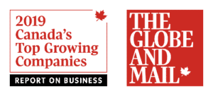 Logo for 2019 Canada's Top Growing Companies from Report on Business and The Globe and Mail.