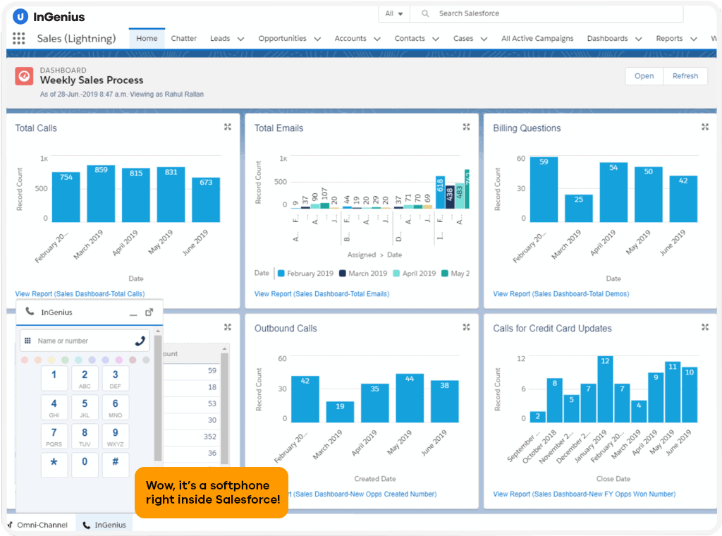 InGenius Softphone with Salesforce graphic