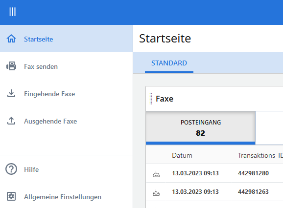 Internet-Fax | Kundenbereich | Möglichkeiten Im Kundenbereich