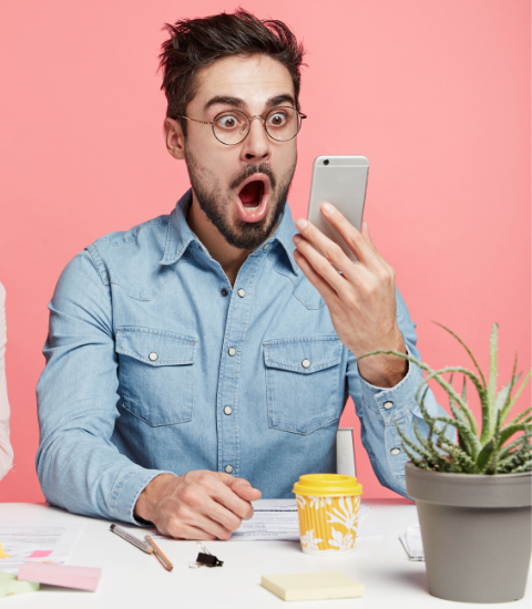 man shocked by faxing metrics