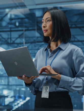 IT Security officer with laptop