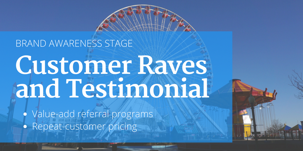 When a customer is already raving about you, give referral programs and repeat-customer pricing for better brand awareness.