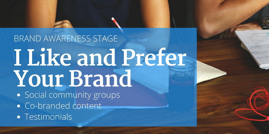 When a customer likes and prefers your brand, provide co-branded content and social community groups to support brand awareness.
