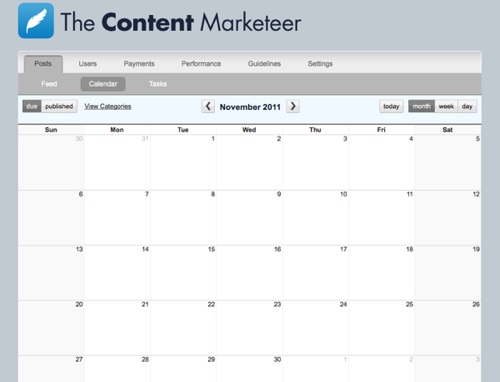 Editorial Calendar from Kapost: Sample from The Content Marketeer