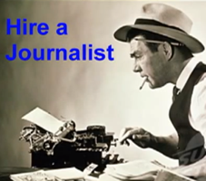 "Hire a Journalist" slide from Content Marketeer publisher Toby Murdock's IMS presentation