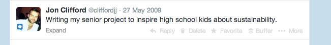 @cliffordjj #FirstTweet on Twitter: "Writing my senior project to inspire high school kids about sustainability"