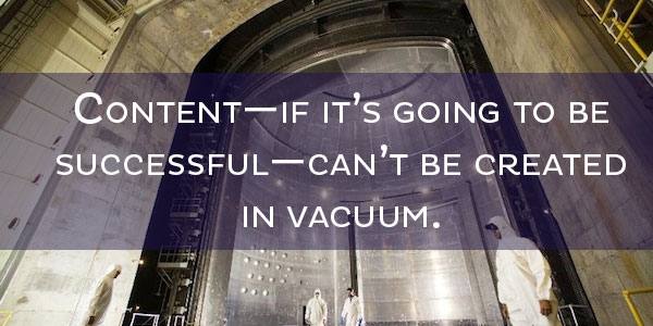 content can't be created in a vacuum