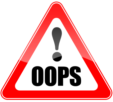 "Oops" warning sign for The Content Marketeer