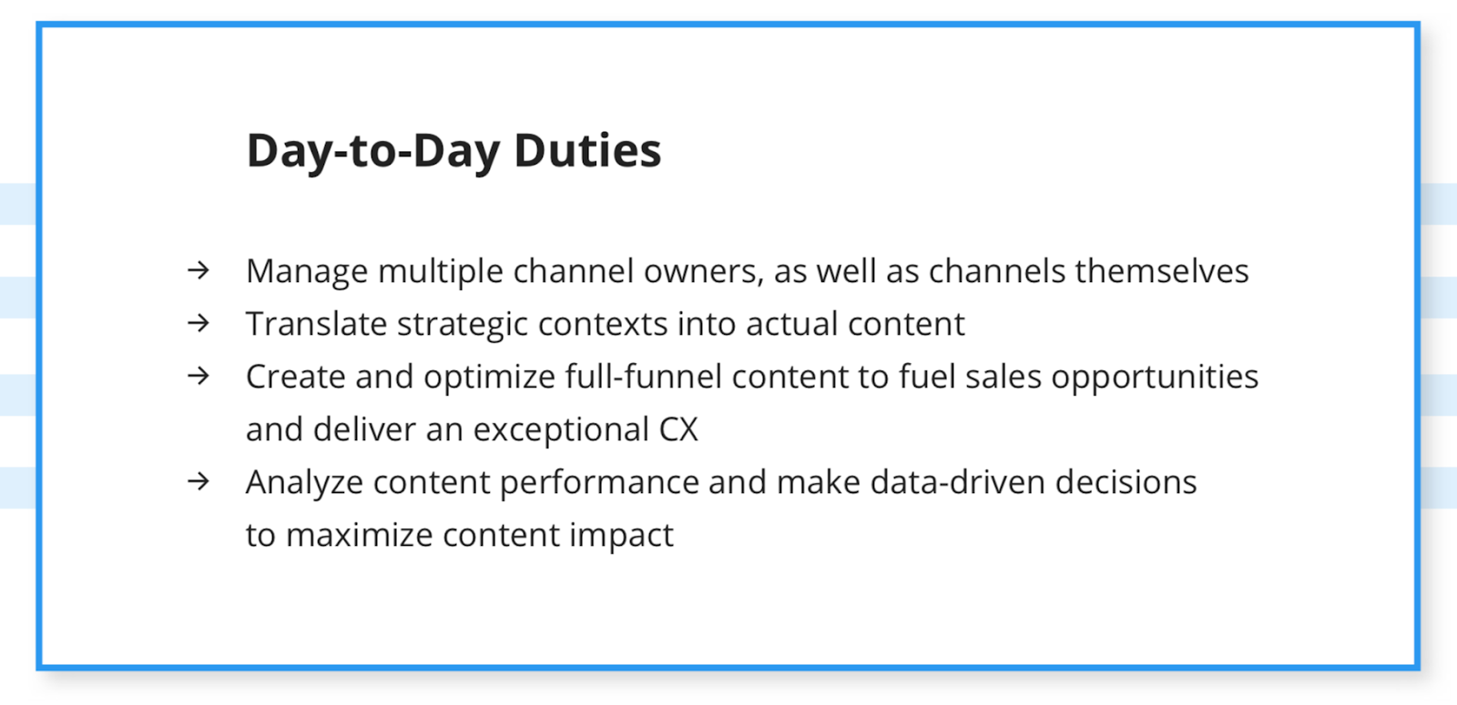 content strategist day-to-day duties