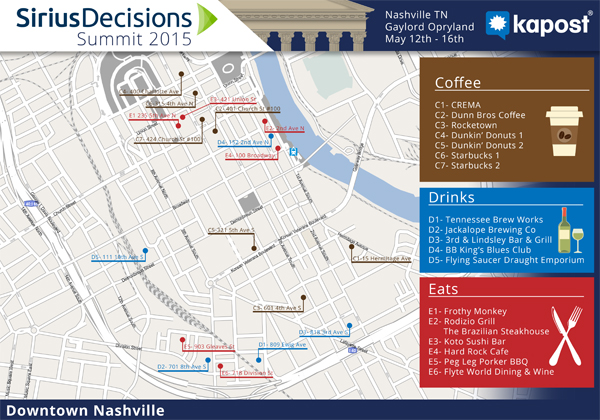SiriusDecisions Summit Nashville Map