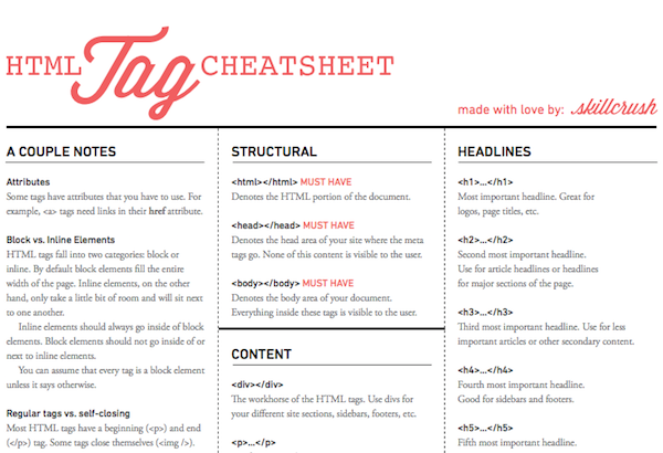 sales crib sheet