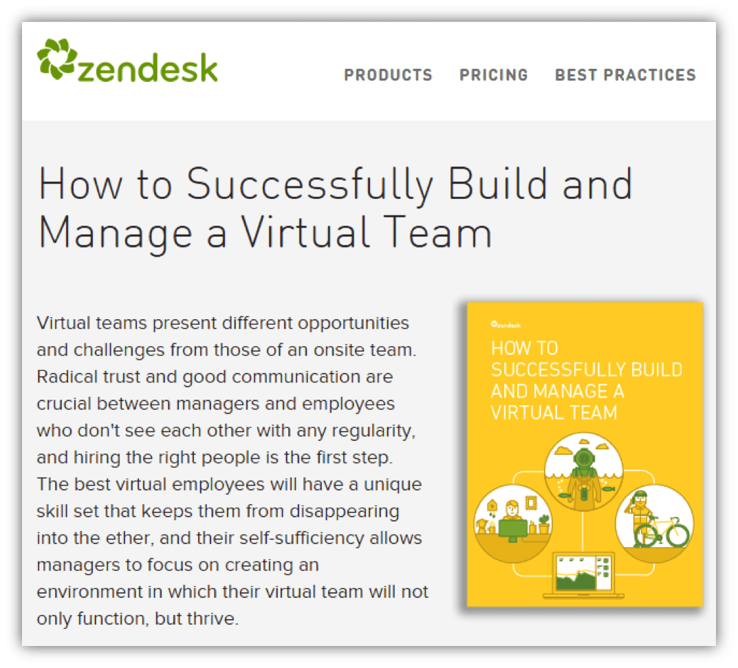 Zendesk mid-funnel content marketing example