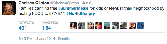 Chelsea Clinton tweet
