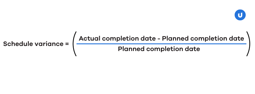 Schedule variance formula