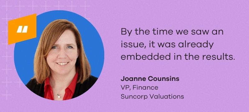 Quote for PSA, Joanne Cousins, VP of Finance at Suncorp