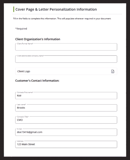 Prepopulate CRM Data.