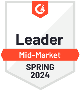 Qvidian Leader Mid-Market Spring 2024 G2 Badge