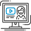 icon of a desktop webinar video