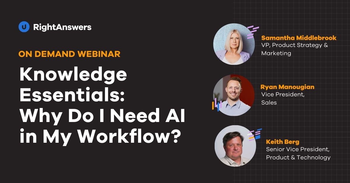 Knowledge Essentials webinar with Samantha Middlebrook, Ryan Manougian, and Keith Berg