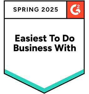 Easiest to do Business With 2025 Spring G2 Badge