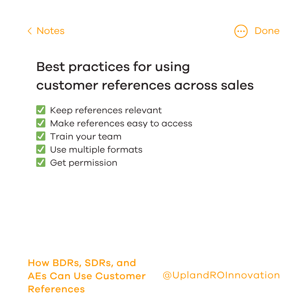 Best practices for using customer references across sales