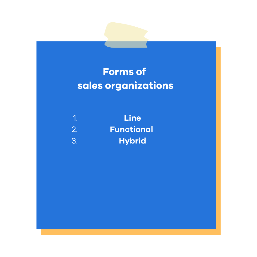 note of Forms of sales organizations