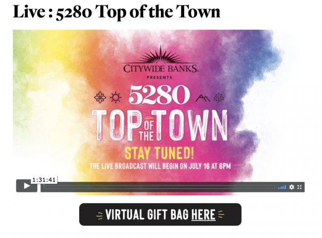 5280 Top of the Town Virtual Event gift bag