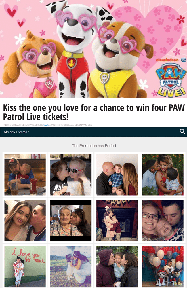 KDAF kiss the one you love photo contest paw patrol