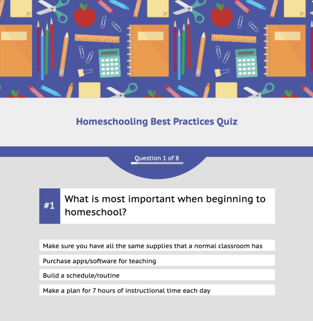 Homeschooling Best Practices Quiz turnkey