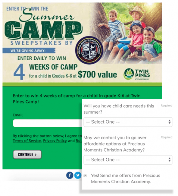 Summer Camp Sweepstakes 