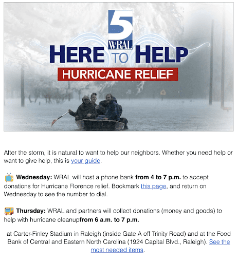 WRAL-TV Hurricane Email
