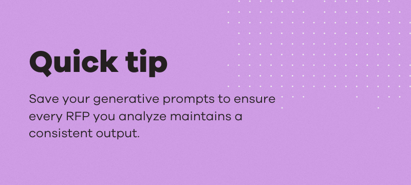 Improving your RFP Response Win Rate - Save your generative AI prompts
