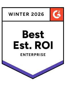 Best Est. ROI Enterprise G2 Badge Winter 2026