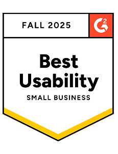 Best Usability Small Business G2 Badge Fall 2025