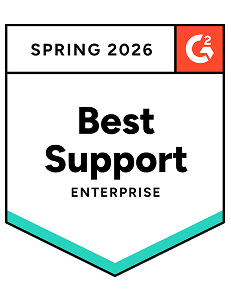 Best Support Enterprise G2 Award Badge Spring 2026